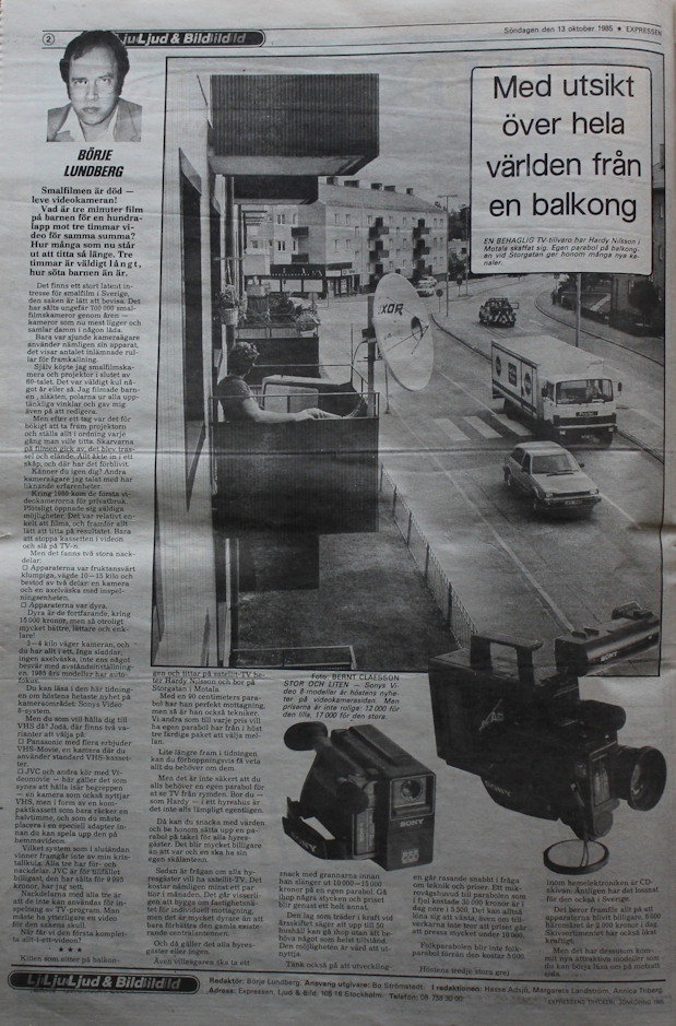 Expressen Ljud & Bild söndagen den 13 oktober 1985 sid 2