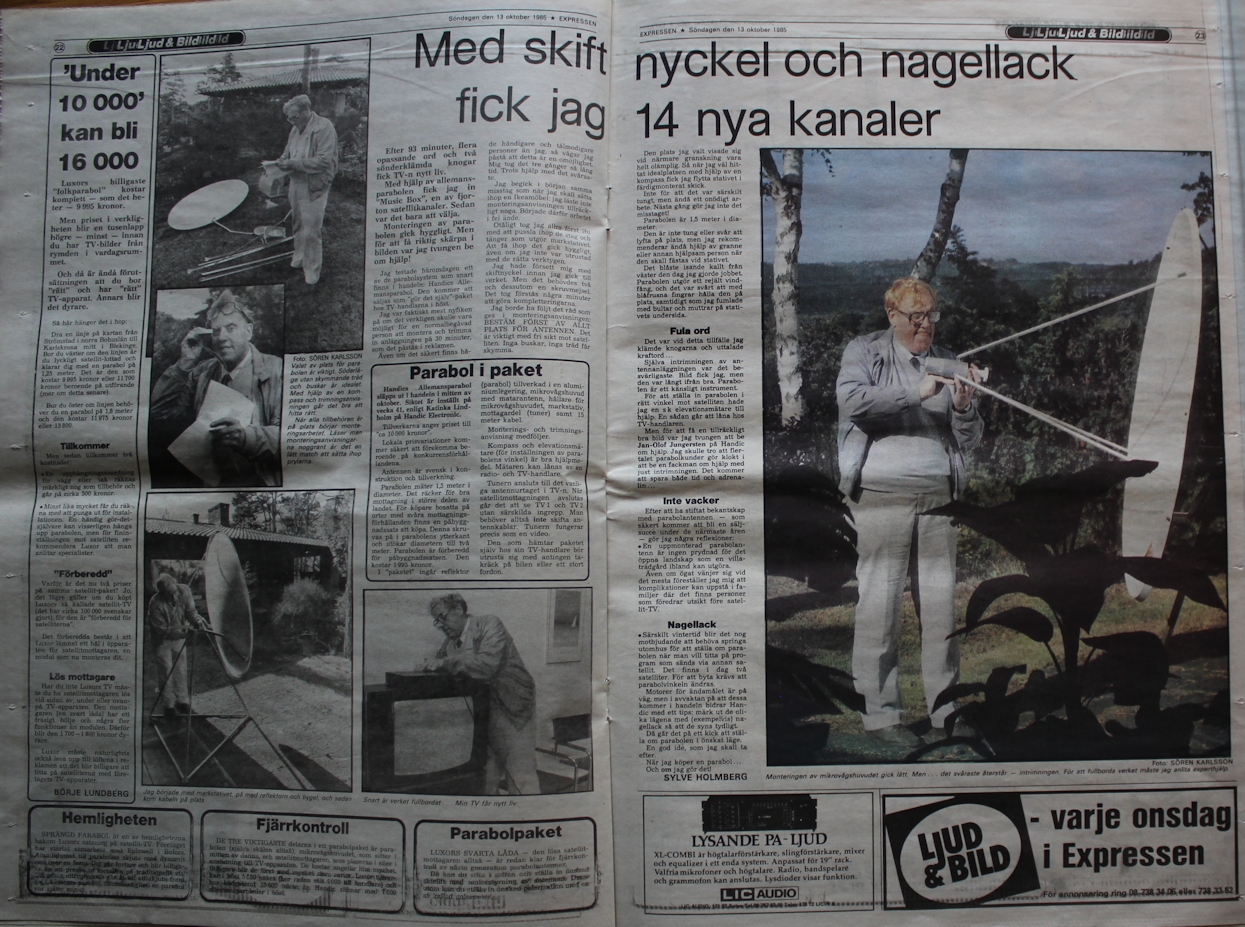 Expressen Ljud & Bild sndagen den 13 oktober 1985 sid 22 och 23
