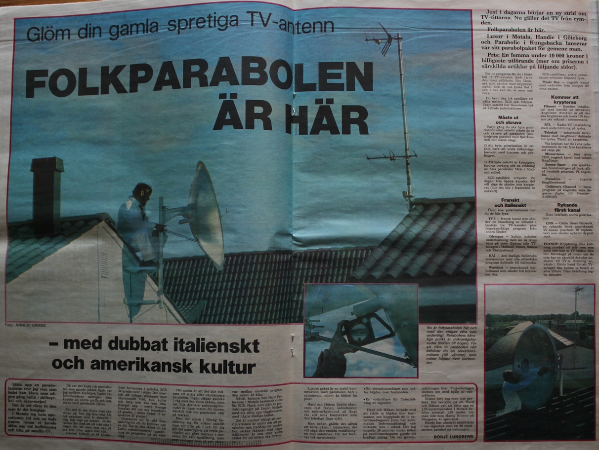 Expressen Ljud & Bild söndagen den 13 oktober 1985 folkparabolen