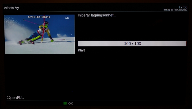 Formatering slutförd
