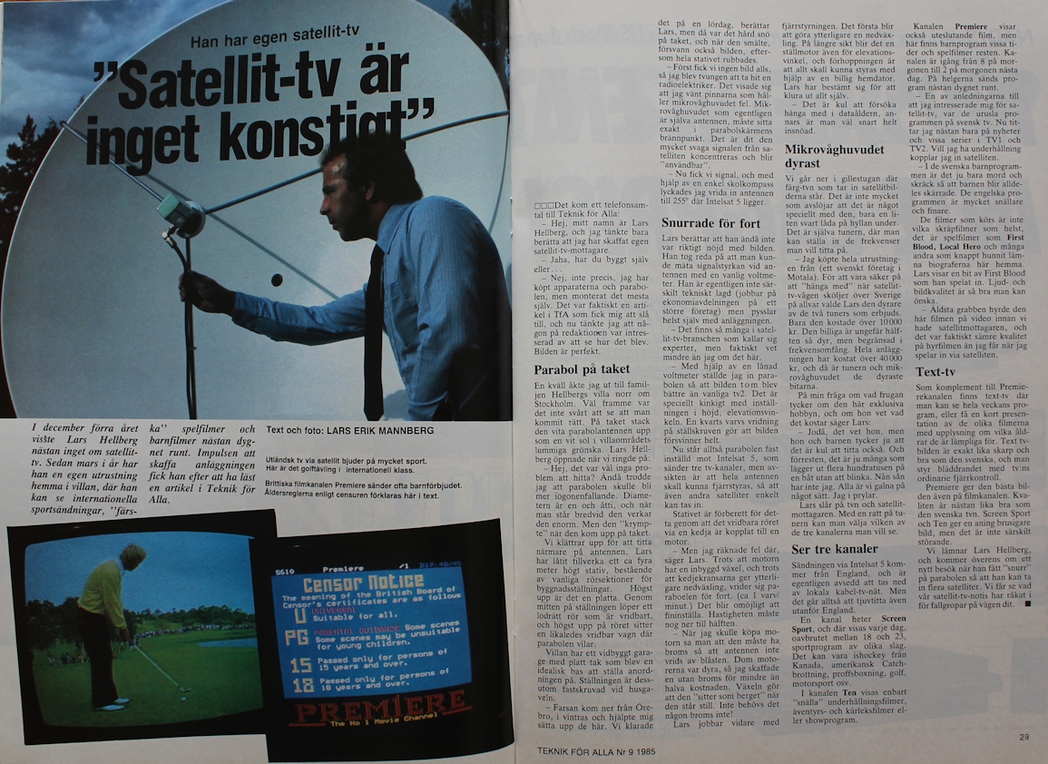 Teknik fr alla nr 9 oktober 1985 sid 28 och 29